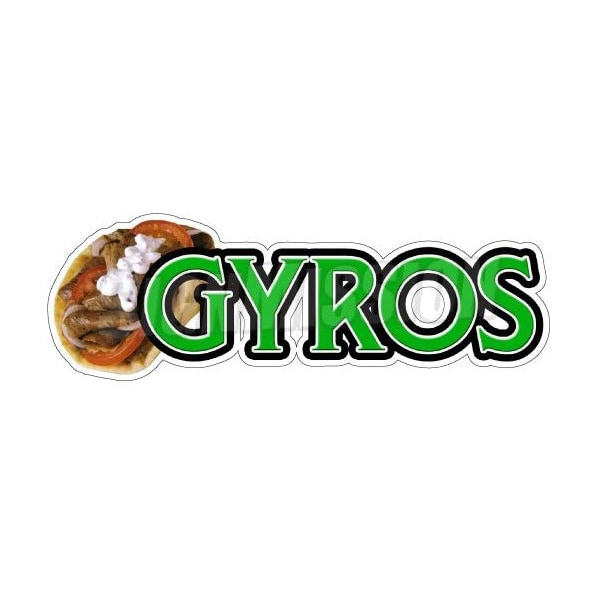 Safety Sign, 1.5 in Height, Vinyl, 48 in Length, Gyros